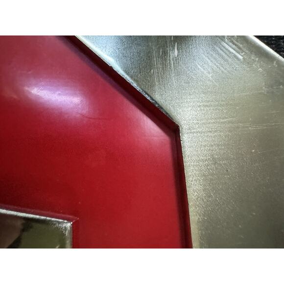 VTG MG Dealership Sign Chrome Plastic Red Hanging 18" x 19" British Leyland READ - Picture 12 of 16